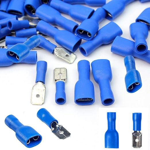 50x Female Spade Insulated Connector Crimp Electrical Wire Terminal 16-14AWG