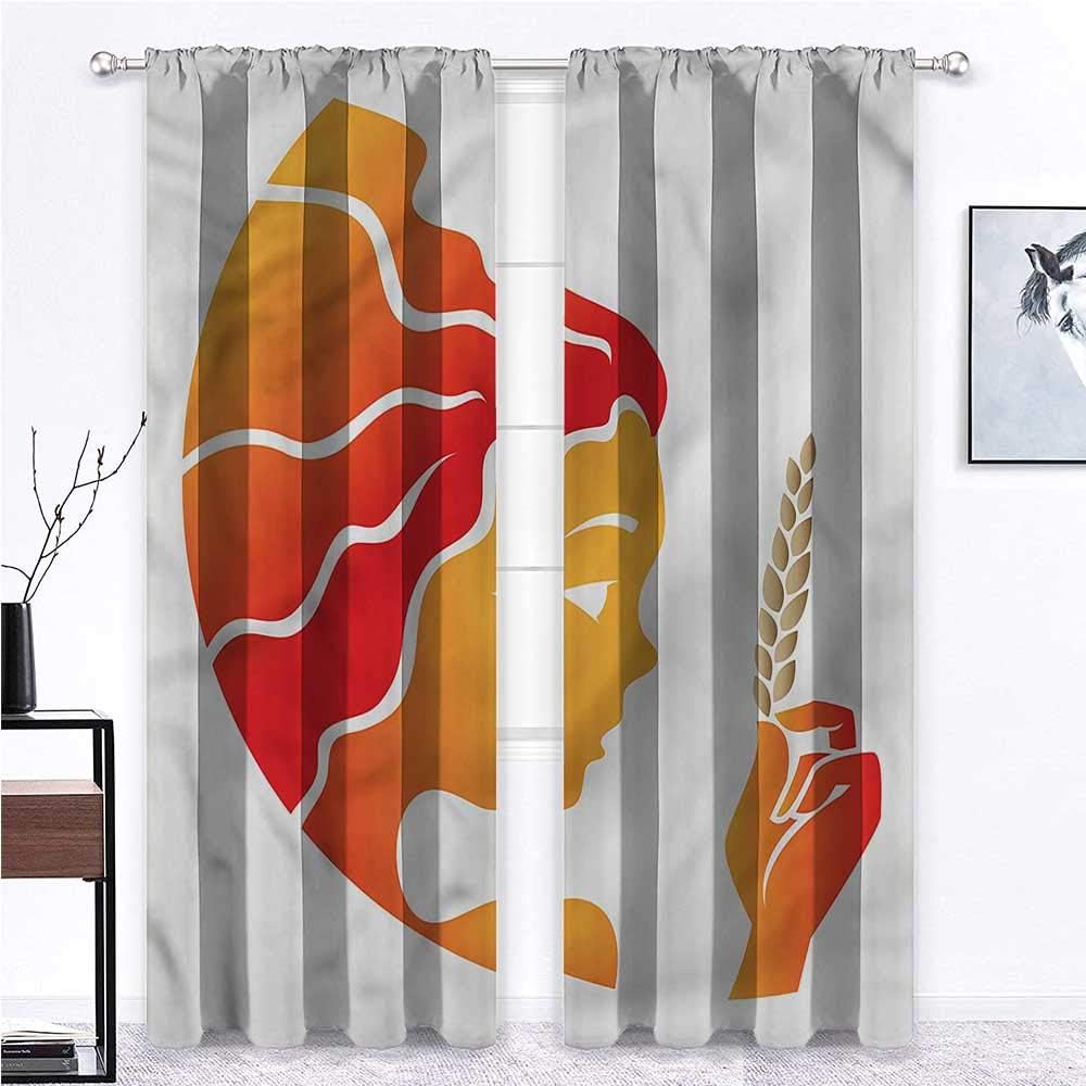 GugeABC Farmhouse Curtains for Living Room Zodiac Virgo for Living Room Drapes Fantasy Woman Art 72 x 72 Inch (2 Panels)