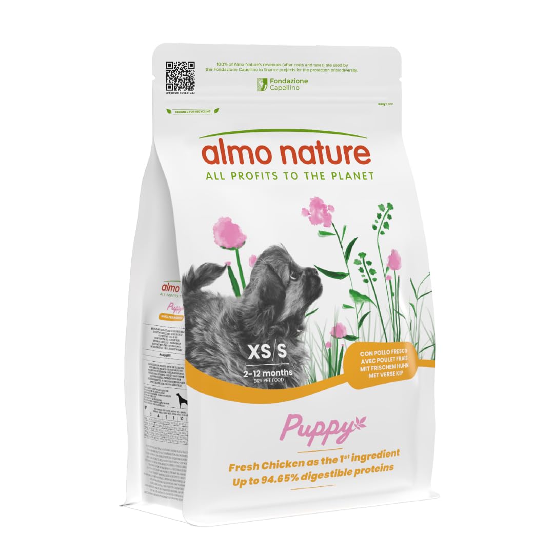Almo Nature Puppy Dry Dog Food XS-S Chicken 2 kg – Complete Kibble for Small and Extra Small Breed Puppies