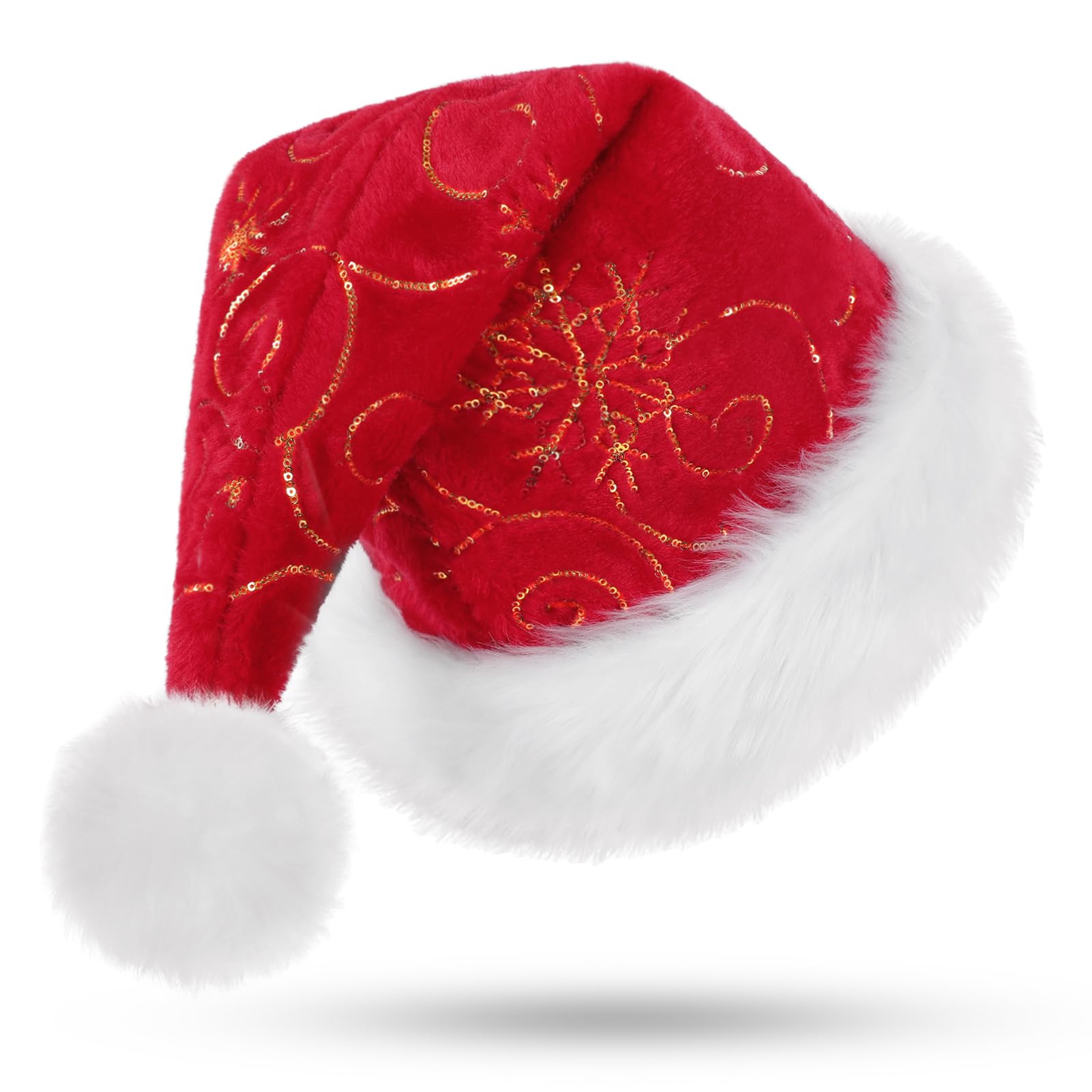 CITÉTOILE Santa Hats for Adults - Men & Women Xmas Santa Claus Hat for Christmas, New Year & Holidays