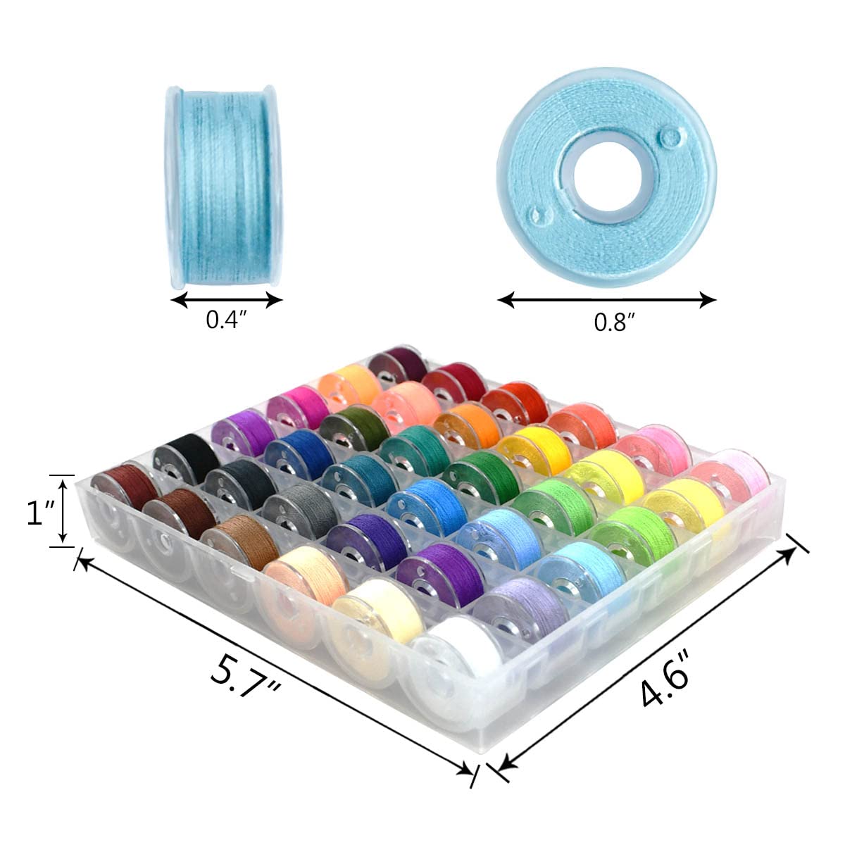 36 Pcs Bobbins and Sewing Threads Prewound Bobbin Thread with Storage Plastic Case Assorted Colors Sewing Thread Set for Brother Babylock Singer Janome Embroidery and Sewing Machine Polyester Thread