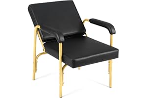 WINEDYOUNG Shampoo Chairs Reclining Shampoo Chairs for Salon Barber Chair Hair Stylist Chair Auto Recline Salon Chair Spa Beauty Equipment for Hair Stylists, Tattoo Artists, Cosmetologists (Gold)