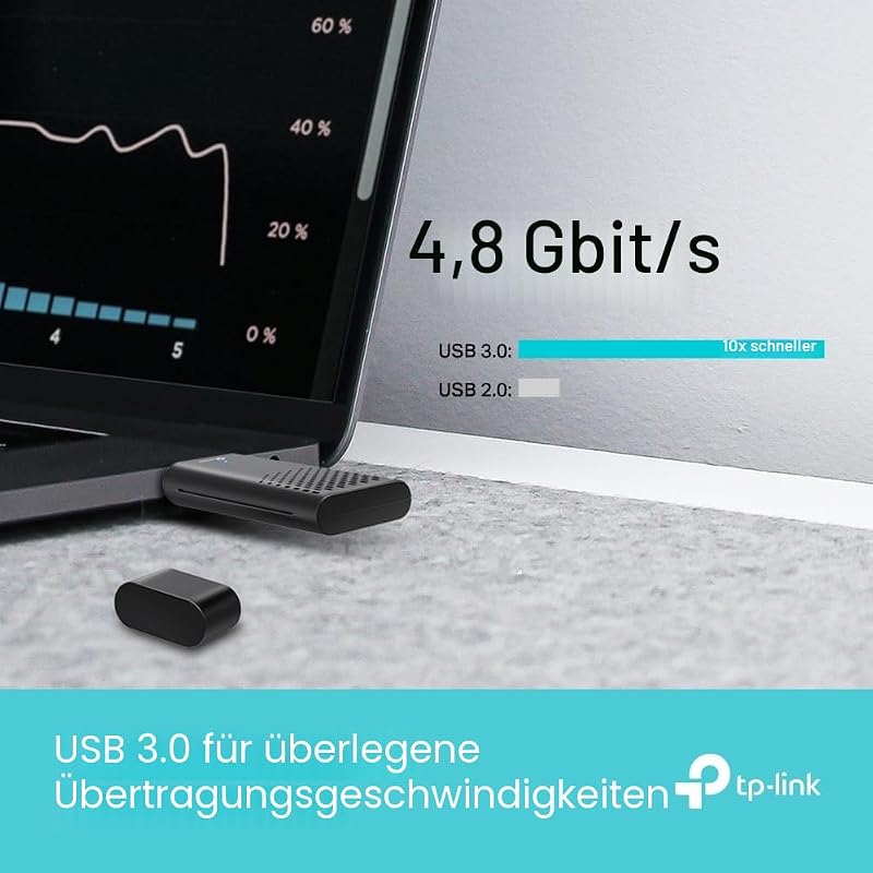 Archer TX20U WLAN Stick Für PC, 𝐖𝐢𝐅𝐢 𝟔 AX1800 Dual Band, nur Kompatibel mit Windows 11/10, USB 3.0, MU-MIMO, OFDMA, WPA3-Verschlüsselung