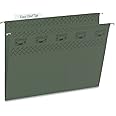Smead TUFF Hanging File Folder with Easy Slide Tab, 1/3-Cut Sliding Tab, Letter Size, Standard Green, 20 per Box (64036, Rod Color May Vary)