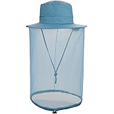Fishing Hat Sun Protection Hat Mosquito Head Net for Outdoors Bucket Hat with Hidden Net Mesh