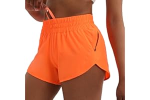 Aurefin Athletic Shorts for Women,Women's Quick Dry Workout Sports Active Running Track Shorts with Elastic and Zip Pockets