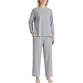 Latuza Women's Petite Pajama Set Soft Cotton Long Sleeve Lounge Outfit