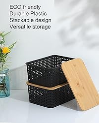 EOENVIVS Storage Bins with Lids 6 Pack, Plastic