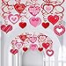 40 Pcs Valentine's Day Hanging Swirl Decorations Party Swirls Heart Swirl Hanging Steamers Foil Hanging Ceiling D*cor Swirl Streamers with Heart Cutouts for Valentine's Day Party Supplies Photo Booth