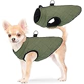 SCENEREAL Winter Dog Vest Coat with Harness Built in, Warm Dog Jacket for Small Medium Dogs, Cold Weather Coats with Zipper, Fleece Puffer Vest Windproof Snow Clothes for Puppy Pet