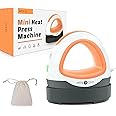 HTVRONT Heat Press Mini Iron for Crafting, Mini Heat Press Machine for T Shirts, Auto-Off Small Heat Press Portable Iron Press for Heating Transfer(Orange)