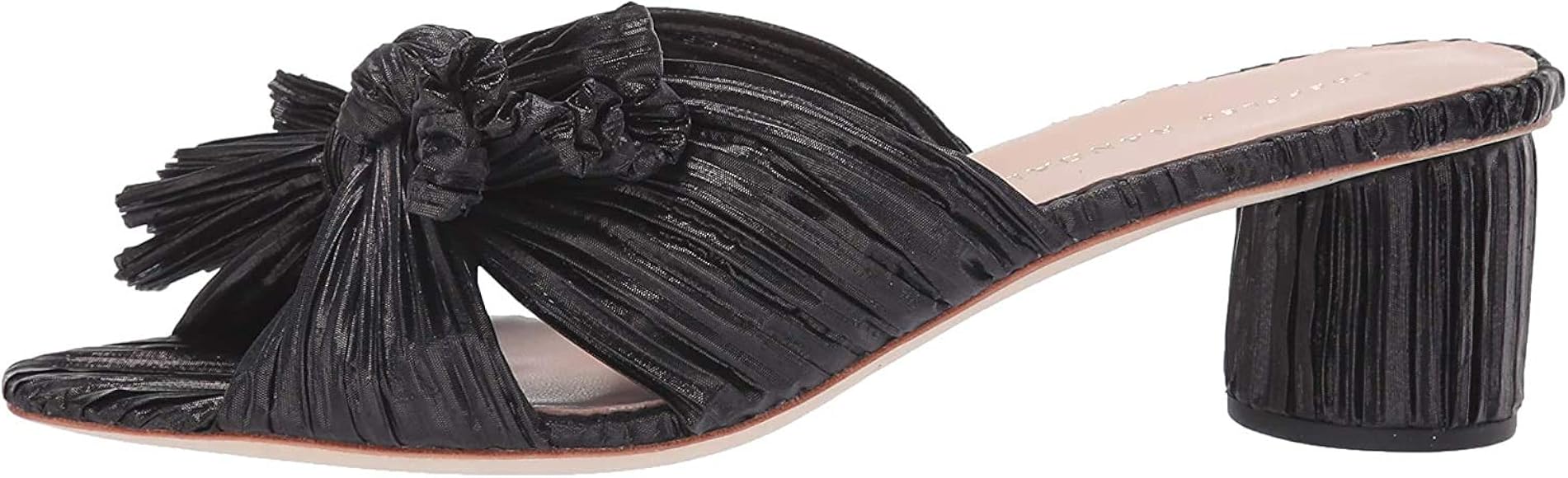 emilia mid heel pleated knot slide