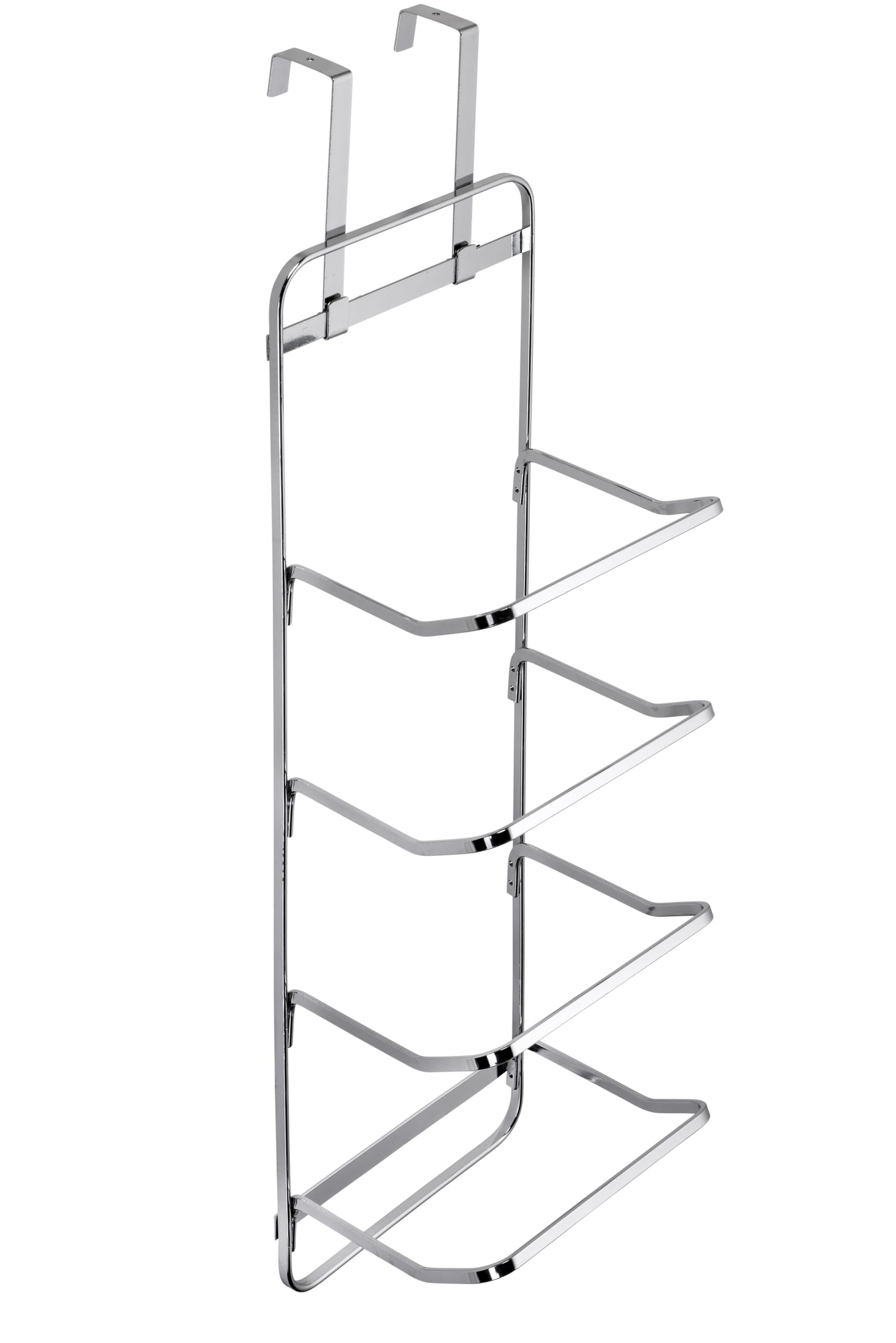 Croydex Modern Towel Rack, Back of Door Storage with Stabilising Self-Adhesive Pad, Bathroom Towel Holder, Additional Bathroom Towel Storage, Fits Four Towels, 71x20x14cm, 5-Year Rust-Free Guarantee