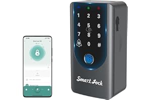 KENRONE Smart Key Lock Box,with Code Fingerprint and App Remote Access WiFi,Features a Doorbell Voice Function,Wallmount Key 