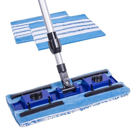 Microfiber Mop 14 5 With 3 Reusable Microfiber Flat Mop Refills By
