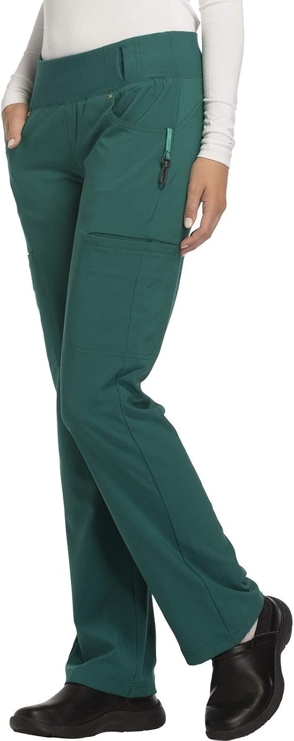 CHEROKEE Women's Iflex Mid Rise Straight Leg Pull-on Pant: Clothing