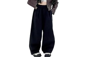 Girls Baggy Corduroy Pants Trendy High Waisted Casual Wide Leg Pant Kids Teens Trousers Y2k Streetwear Size 5-15Years