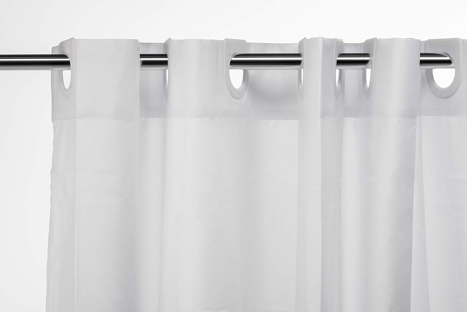 Croydex Hookless Textile White Shower Curtain, No Curtain Rings Required, 1800 x 1800mm (WxL), W 70.9" x L 70.9" (1 Panels) - Image 3