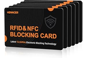 ZGAGFZ 6PCS RFID Blocking Cards Premium Contactless NFC Debit Credit Card Passport Protector Blocker Set for Men & Women, Smart Slim Design Perfectly fits in Wallet and Purse Orange