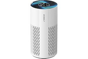 ECOSELF Air Purifiers for Home Large Room Cover Up to 1500 Ft² with True HEPA Filter, 20dB Sleep Mode, 360° Air Intake & Outlet, Air Cleaner for Bedroom Pets, 7 Color Light, HAP604, Bright White