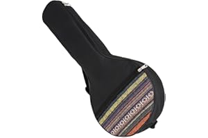 SUPVOX 26 Inch Banjo Case with Padded Cotton Interior, Folk Style Black Banjo Bag, Portable Instrument
