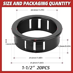 QCDENG 20PCS 1-1/2" Round Cable Snap Bushing