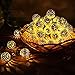 Globe String Lights Plug-in Metal Ball Fairy Lights, Connectable with Tail Plug, Adjustable with Multi Modes, Novelty Decorations for Christmas, Halloween, Party, Wedding, Bedroom (Warm White)