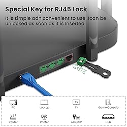 24Pcs RJ45 Port Lock with 2 Keys, ZoeRax Locking