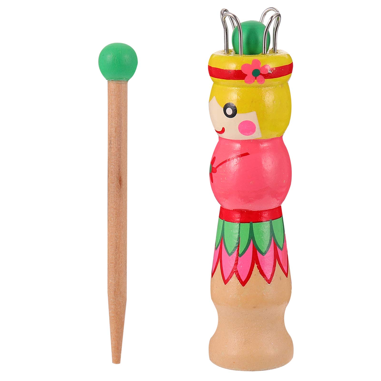 Wooden Wool Knit Knitter Doll Craft Tool for Beginners Diy Weaving Machine Toy with Needle for Braiding Wool and Yarn Starter Kit