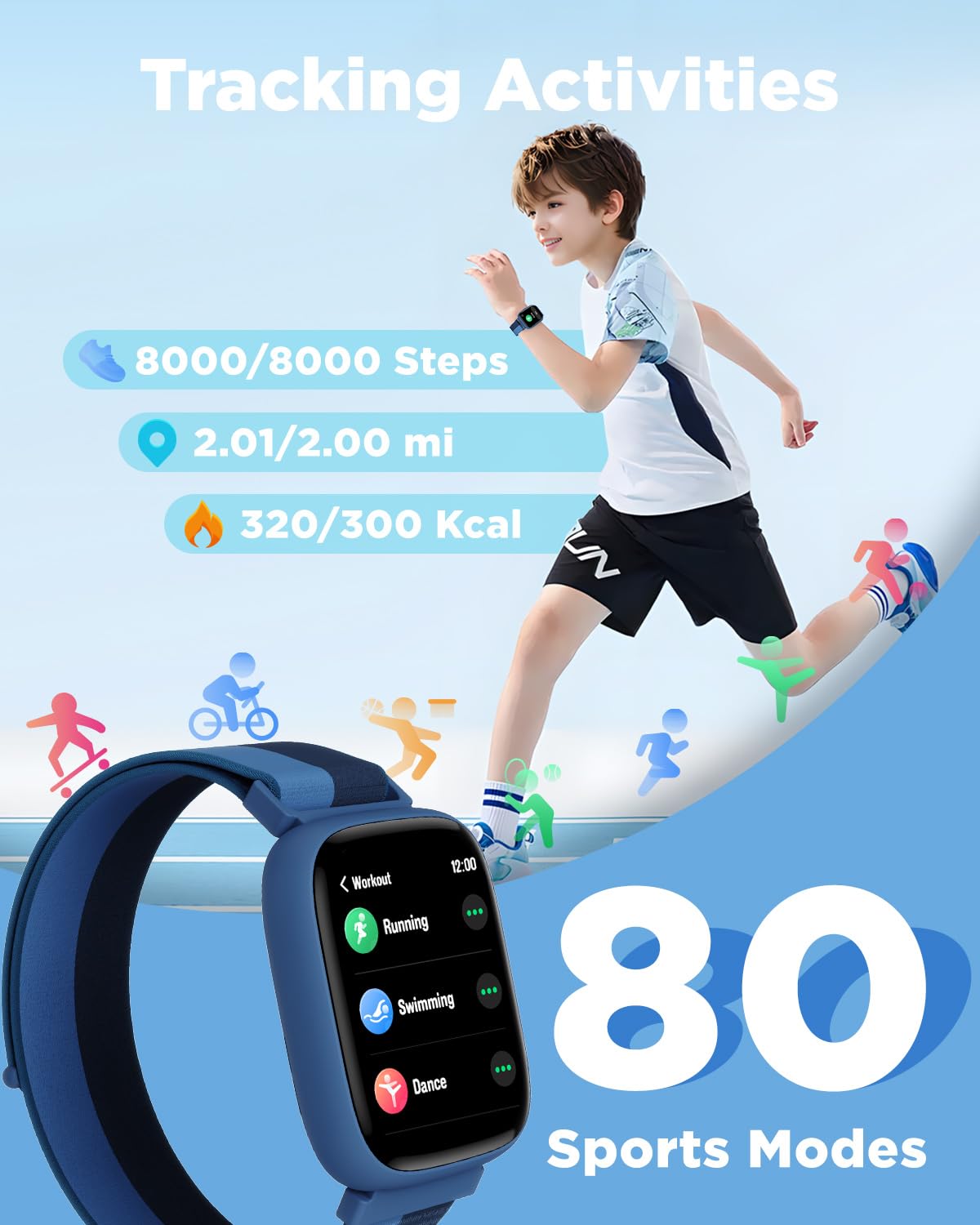 BIGGERFIVE Kids Smart Watch, 1.8