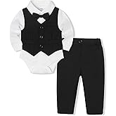 Juivesia Baby Boy Clothes Suits Infant Gentleman Wedding Outfit Formal Dress Shirt Vest Bowtie Pants 4Pcs Baby Suit Sets