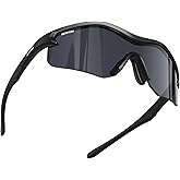 DEAFRAIN Sports Sunglasses for Men Women UV Protection Running Glasses for Baseball Cycling Fishing TR90 Unbreakable Frame