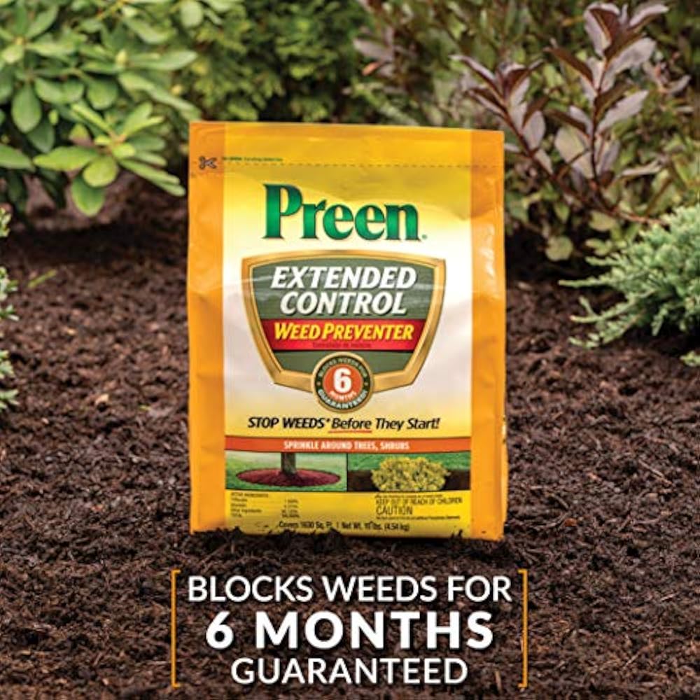 Preen 2464221 Extended Control Weed Preventer, 10 Lb. Covers 1, 630 Sq