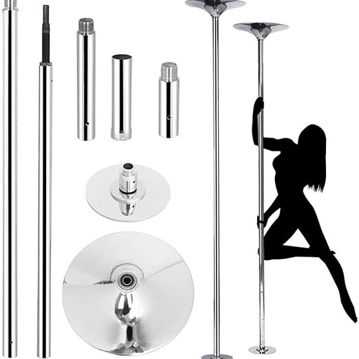 QINYUP 45mm extraíble Stripper Pole Inicio Danza 360 de la Vuelta Pole Dance Dance Fitness Formación portátil del Ejercicio del Deporte Polo Kit de instalación Sencilla: Amazon.es: Hogar