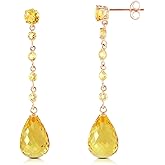 Galaxy Gold GG 14K Solid Rose Gold Chandelier Earrings with Citrines