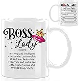 CFGBFDGH Best Boss Gifts for Women, Office Coffee Mug, Inspirational Boss Lady Mug, Ceramic Cup, Appreciation Gifts for Women Her Friend Coworker Employer Christmas Birthday Gift 11oz White