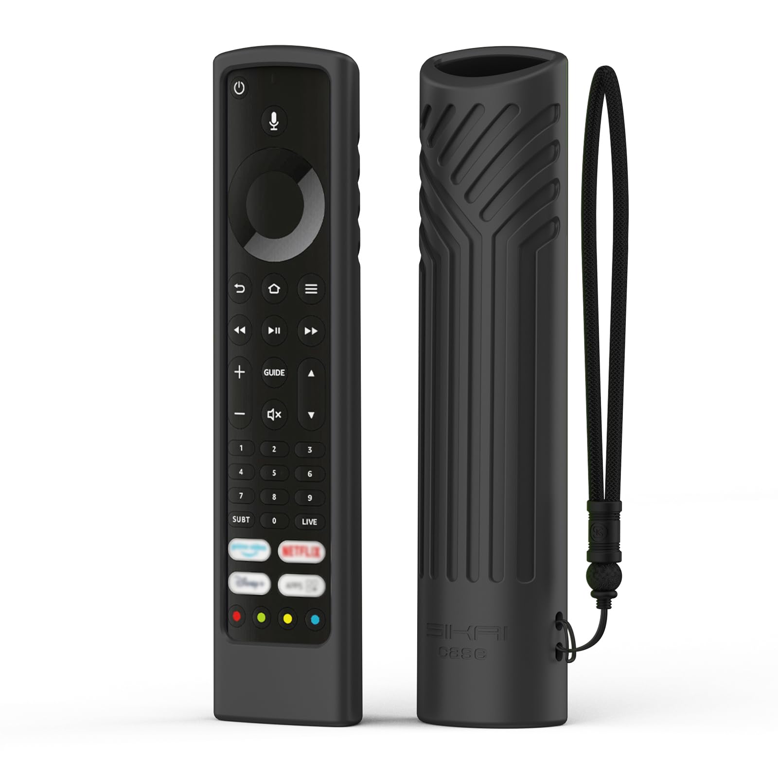 Sikai Universal Remote Control Cover for Xiaomi Fire Smart TV F2/TCL YKF494-B204/TOSHIBA CT-8565 Cover/JVC RM-C3253,Fire Bluetooth Shell with Alexa Protective Case(Black)