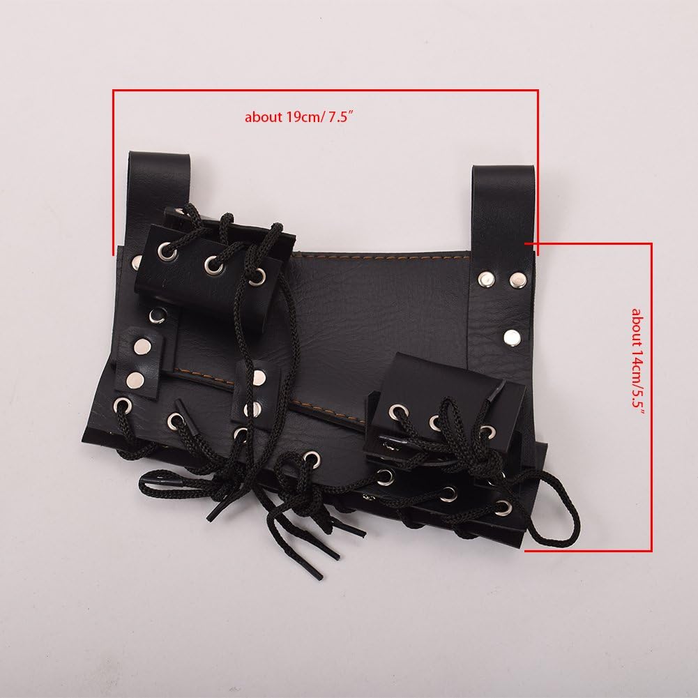 BLESSUME Medieval Rapier Frog Holster with Belt Cross Lacing Holder Belt for 2 Swords, Black 3, 34*24*1.2 - Image 5