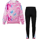 Seanrui Kids Clothes Size 6 Tie Dye Pink Girls Sweatshirt Fall Outfits Hoddies with Leggings Kids Sweatsuit