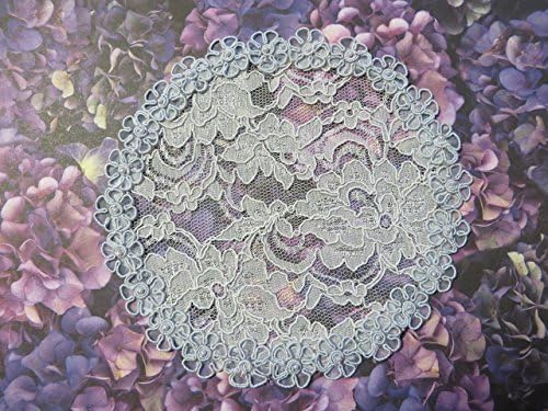 Handmade grey lace doily head cover with daisy trim and beaded accents Hair Covering Veil Kippah Yarmulke (Style 520) (with decorative bobby pin) Elegant Doily Exclusive