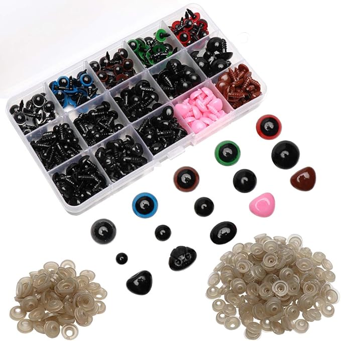 Maznyu 570PCS Premium Plastic Safety Eyes and Noses with