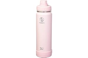 Takeya Actives Insulated Stainless Steel Water Bottle With Spout Lid, 24 Ounce, Blush