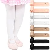 Janmercy 8 Packs Ballet Tights for Girls Convertible Dance Tights Toddler Dance Stockings for Ballet Gymnastics School
