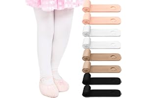 Janmercy 8 Packs Ballet Tights for Girls Convertible Dance Tights Toddler Dance Stockings for Ballet Gymnastics School