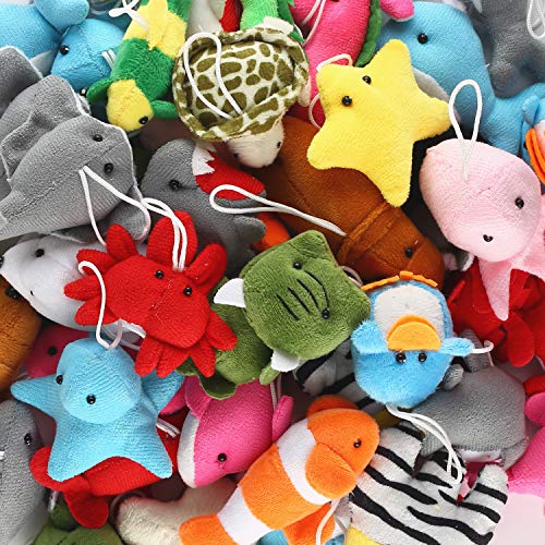 25 Pack Mini Ocean Animal Plush Toys,Sea Creatures Stuffed Toy for Kid