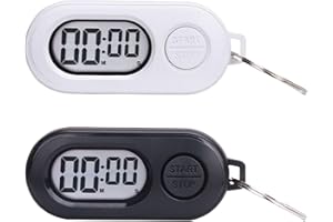 2 Pack Keychain Stop Watch Timer, Portable Digital Countdown Timer with LCD Screen, Pocket, Countdown Clock, for Sports, Cook
