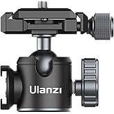 ULANZI U-80L Metal Ball Head Camera Mount Arca Swiss 360 Rotating with Quick Release Plate & Cold Shoe, 22lbs/10kg Load for 1