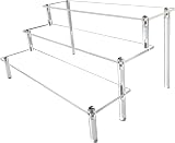 AZEAM Acrylic Riser 3 Tier Clear Display Stand 12in Shelves 2in Height
