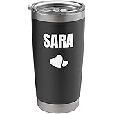 Sara First Name Birthday Cute Heart Stainless Steel Insulated Tumbler