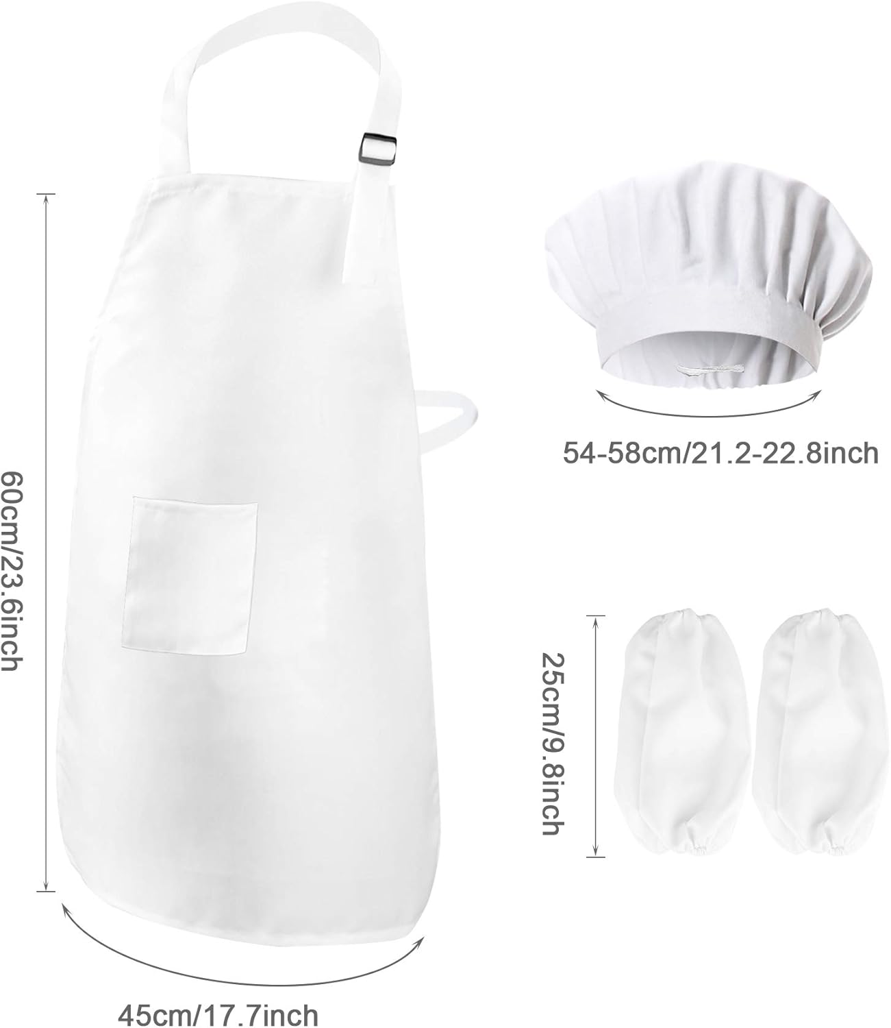 Kids Aprons White Adjustable Child Chef Aprons, Children's Apron for Baking Cooking Wear Those Chefs in Training, Painting - Image 5